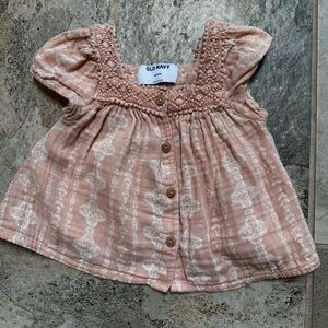 Old Navy Pink Smocked Blouse